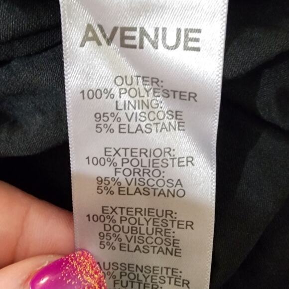 Avenue‎ black ruffled romance plain dress plus size 28 new - Picture 9 of 9